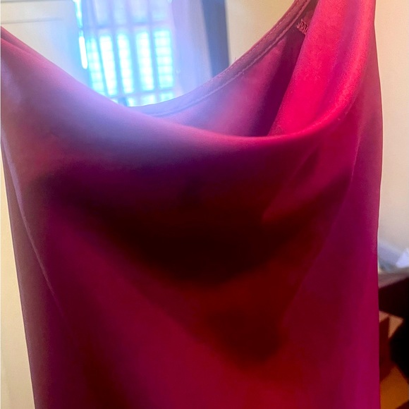 Luxurious grape satin full length slip dress with cowl neck! - Picture 1 of 6